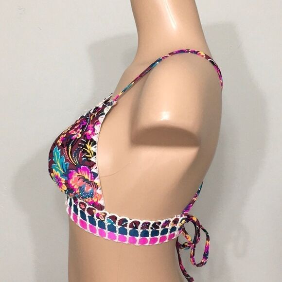 New. Floral and ribbon bikini top. NWOT - Picture 3 of 6